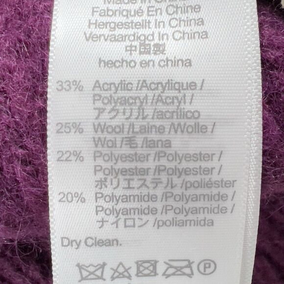 Madewell Simone Crewneck Pullover Sweater Womens Sz L Purple Balloon Sleeve - Picture 7 of 10